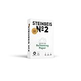 Steinbeis No. 2 ReThinkingPaper Kopier-Papier – DIN A4 Recycling-Papier 80 g/m², Drucker-Papier ISO 80 / CIE 85, Weiß, 5 x 500 Blatt