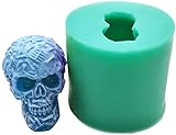 YCYL 3D-Totenkopf-Form, Schmuckform, Silikon, Mini-Skelett-Kristallgussform, für Süßigkeiten, Backformen, DIY, Kerze, Tonherstellungswerkzeug