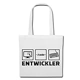 Tasche Umhängetasche ENTWICKLER - Programmierer - Windows - HTML 5 - PHP Einkaufstasche Schulbeutel Turnbeutel in Weiß