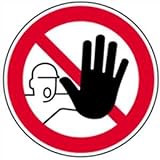 Schilder Zutritt für Unbefugte verboten gemäß ASR A1.3 / DIN 4844, Alu 20 cm Ø (Verbotsschild, kein Durchgang) wetterfest
