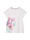 Vertbaudet T-Shirt Blumen Aquarell mit irisierenden Details und Pailletten für Mädchen Gr. 10 Jahre, weiß
