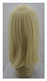 A/X Perücke Blonde Perücke synthetische hitzebeständige Fasermedium-Welle Wig Bangs Pony Hair Cartoon-Figur (Color : Blonde, Stretched Length : 16inches)