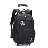 Teenager Rolling Schultasche Reiserucksack für Jungen Trolley Gepäck Elementar Kinder, grün, 2-wheel