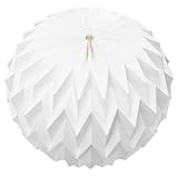 Yardwe Weißer Origami-Papier-Lampenschirm: Stehlampenschirm, Ersatz zum Aufhängen von Deckenleuchten, Schreibtischlampe, Papier-Schirmabdeckung für Wohnzimmer, Schlafzimmer, Dekoration