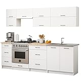 AKORD | KüchenmöbelSet 2.4m G2 | Küche Komplett | Kitchen Cabinet Set | Küchenschränke | Standschränke | Hängeschränke | Schubladen | Untertischschrank | Weiß