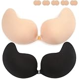 Klebe BH Push up Rückenfrei Trägerlos BH ohne träger Klebe-BHS große Brust Wiederverwendbare Unsichtbar Haut Freundlich Sticky Strapless Bra für kleine brüste Brautkleid Damen Rück