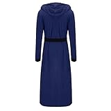 Herren Winter-Bademantel aus Plüsch, verlängerter Schal, Kleidung, langärmelig, Weihnachtsdessous für Übergrößen, blau, XXL