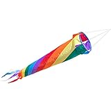 CIM Windsack - Windturbine 90 Rainbow - UV-beständig und wetterfest - Ø20cm, Länge: 90cm - inkl. Kugellagerwirbelclip