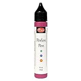 Viva Decor® Perlen Pen (Pink, 28 ml) 3D Pearl Pen - T Shirt Marker zum Bemalen von Stoff und Textilien - Deko Farben - Stifte Perlen - Made in Germany