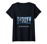Damen Sydney Australien T-Shirt mit V-Ausschnitt