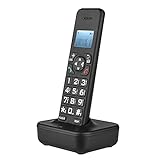 Karlak D1002B Schnurloses Telefon mit Anrufbeantworter Anrufer-ID/Anklopfen 1,6-Zoll-LCD-Hintergrundbeleuchtung 3 Zeilen Bildschirmanzeige Wiederaufladbare Batterien Unterstützt 16 Sprachen für