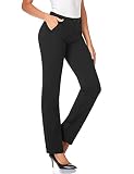 Tapata Damen 71cm/76cm/81cm/86cm Gerade Stretch-Hose mit Taschen Für Büro Geschäft Alltag, Tall/Lang/Regulär/Petite Hose 81cm, Schwarz, L