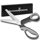 Schwertkrone Zackenschere Premium Zick Zack Schere 23 cm Edelstahl mit Kunststoffgriff doppeltes Kugellager