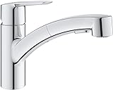 GROHE QUICKFIX Start - Einhand-Spültischbatterie (für die Einlochmontage, einfaches Umschalten zwischen Mossuer und Brausestrahl, flexible Anschlusschläuche), chrom, 30531001