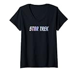 Damen Star Trek Hologram Fill Logo T-Shirt mit V-Ausschnitt