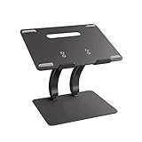 DDGQQ Tablet-Computer Multifunktionale Tabellenrahmen Kühlgrund Faltklappen Heben Aluminiumlegierung Desktop erhöhen Aufhängung Einfache Faule Tabelle Stehender Stützrahmen (Color : Black)