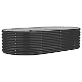 vidaXL Hochbeet, Wetterfestes Hochbeet für Garten Balkon Terrasse, Kräuterhochbeet zum Selber Bauen, Pflanzkasten aus Metall, Pulverbeschichteter S