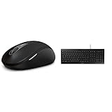 Microsoft Wireless Mobile Mouse 4000 (Maus, schwarz) & Cherry Stream Keyboard, Deutsches Layout, QWERTZ Tastatur, kabelgebundene Tastatur, Blauer Engel, GS-Zulassung, SX Scherenmechanik, schwarz