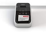 Brother QL-810W WLAN-Etikettendrucker (mit Rot-Schwarz-Druckfunktion, USB- und WLAN-Schnittstelle, automatische Schneideeinheit), Schwarz und Weiß glänzend