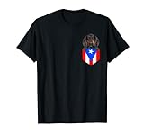 Puerto Rico-Flagge, Schwarz / Hellbraun T-Shirt