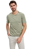 DeFacto Kurzarm Oversized Tshirt für Herren - Basic Rundhalsausschnitt T-Shirt für Herren Oberteile Green,XL