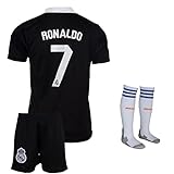 Trikotholic Madrid #7 Ronaldo Trikot Sonderausgabe Kinder Fußball Trikot mit Shorts und Socken Kindergrößen(152, 8-9 Jahre)