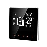 Kavolet Digital Thermostat Raumthermostat Fußbodenheizung Smart LCD Display Touchscreen Woche Programmierbare Elektrische Fußbodenheizung Thermostat für Home School Office Hotel 16A