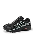 Salomon Speedcross 4 Gore-Tex (wasserdicht) Damen Trailrunning-Schuhe, Schwarz (Black - Black - Metallic Bubble Blue), 40 2/3 EU