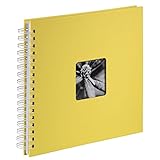 Hama Fotoalbum 28x24 cm (Spiral-Album mit 50 weißen Seiten, Fotobuch mit Pergamin-Trennblättern, Album zum Einkleben und Selbstgestalten) gelb