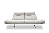 DOMO Collection Sofa Arezzo, elegante Designer Couch mit Relaxfunktion, 2er Polster, 2,5-Sitzer, grau, 239x99x94