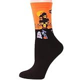 WOYAOFEI Paar Socken Couple Baumwollsocken für Männer und Frauen Mittlere Röhrensocke Fun-Socken Bunte Socken Bequem Atmungsaktiv Geschenk für Halloween