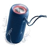 AQL Glow | Tragbares wasserdichtes Bluetooth-Gehäuse - Lautsprecher mit 10 Watt Leistung - Batterielebensdauer 6 Stunden - Reichweite 10 Mt - AUX-Eingang - Farbe Blau