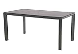 Stilvoller Gartentisch aus Alu in Grau mit einer Steinoptik-Tischplatte ist mit 160 cm Breite ein Highlight für Terasse oder Balkon