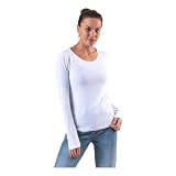 ONLY Damen Onllive Love Life L/S Oneck Top Noos JRS T Shirt, Weiß, M EU