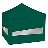 Vispronet Profi Faltpavillon Basic - 3x3 m in Grün - 4 Vollwände mit Panoramafenster - Scherengittersystem - Farbe & Größe wählb