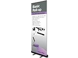 Bannerdisplay Roll Up Basic black einseitig 85x200cm Banner Werbe-Display 4553