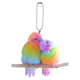 WildHarmony Tierische Autodekorationen – 2D-Acryl-Vogelpaar-Schlüsselanhänger-Anhänger, Vogel-Schlüsselanhänger-Anhänger | Elegante Rucksack-Ornamente, Tragbare Geldbörsen-Dekorationen Fü