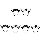 minkissy 6 Stück Halloween-Horn-Stirnband Stierhörner-Stirnband Totenkopf- Und Horn-Stirnband Teufel-Kopfschmuck Blumen-Haar-Accessoires Mexikanisches Dekor Haar-Accessoire Für