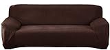ZGJYSP Stretch-Sofabezüge,Möbelschutz,reich strukturiertes Lycra,hoher Spandex,kleine Karos,gestrickte Jacquard-Sofa-Schonbezüge für Wohnzimmer (schwarz,2-Sitzer)