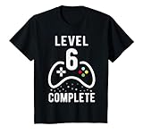 Kinder Geburtstag Junge 6 Jahre Shirt Gamer Level 6 Complete T-Shirt