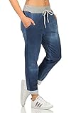 Sockenhimmel Freizeithose leichte Rehahose Damen angenehme Jogginghose Jeans Optik Damenhose Jogpants (36-38, Blau)