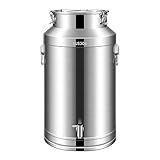 AIZYR 304 Edelstahl-Milchtransportdosen Mit Versiegeltem Deckel Und Zapfen, Heavy Duty Milcheimer Weineimer Eimer Für Öl, Ghee, Milch,28L 30 * 44cm