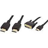 Amazon Basics Hochgeschwindigkeits-HDMI-Kabel, CL3-zertifiziert, HDMI-Standard 2.0, 1,8 m & HDMI-zu-DVI-Adapterkabel, -1,83 meter, (Nicht für den Anschluss an SCART- oder VGA-Anschlüsse)