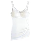 HERMKO 175803810 Damen BH-Hemd mit Spitze - Unterhemd mit integriertem Bustier, Farbe:weiß, Größe:40 (M)