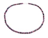 Damen Halsschmuck Kette Collier Halskette aus Rubin und Saphir 925er Silber Verschluss