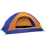 Uwithdanceme Tragbares Campingzelt, 1-2 Personen Ausflug Wandern Zelt mit Tragetasche, wasserdichtes Einzeltür-Campingzelt für Outdoor-Ausflüge und Abenteuer (1 Person Orange)