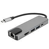 USB-C-Hub-Multiport-Adapter Typ-C auf HD-Multimedia-Schnittstelle 5-in-1-Adapter, Plug-and-Play für Geräteverbindung