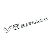 Tebinzi 2PCS BITURBO Emblem Zeichen Chrom Schriftzug 3D Logo Auto Aufkleber Tuning Sticker Kunststoff, Links & Rechts Selbstklebendes Typenschild Für Mercedes-Benz AMG Dekoration Modifiziert