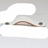Weißer Ledergriff für Möbel, Schubladen, Kleiderschrank, Tür, Küchenschrank, Schuhschrank, Rindsleder, Ziehgriffe, Chrom, 96 mm