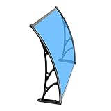 LSMKKA Vordach Tür Markisen Außen, Regen-/Schnee-/UV-Schutz Fensterschutz Klar Blau Braun, Flexible PC-Hohlblechhalterung Für Haustürschutzabdeckung (Color : Blue, Size : 100 x 60cm (39.3 x 23.6))